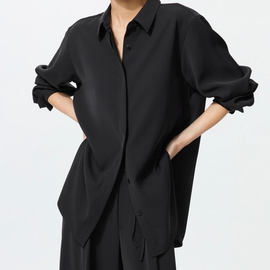 Uniqlo drape shirt black