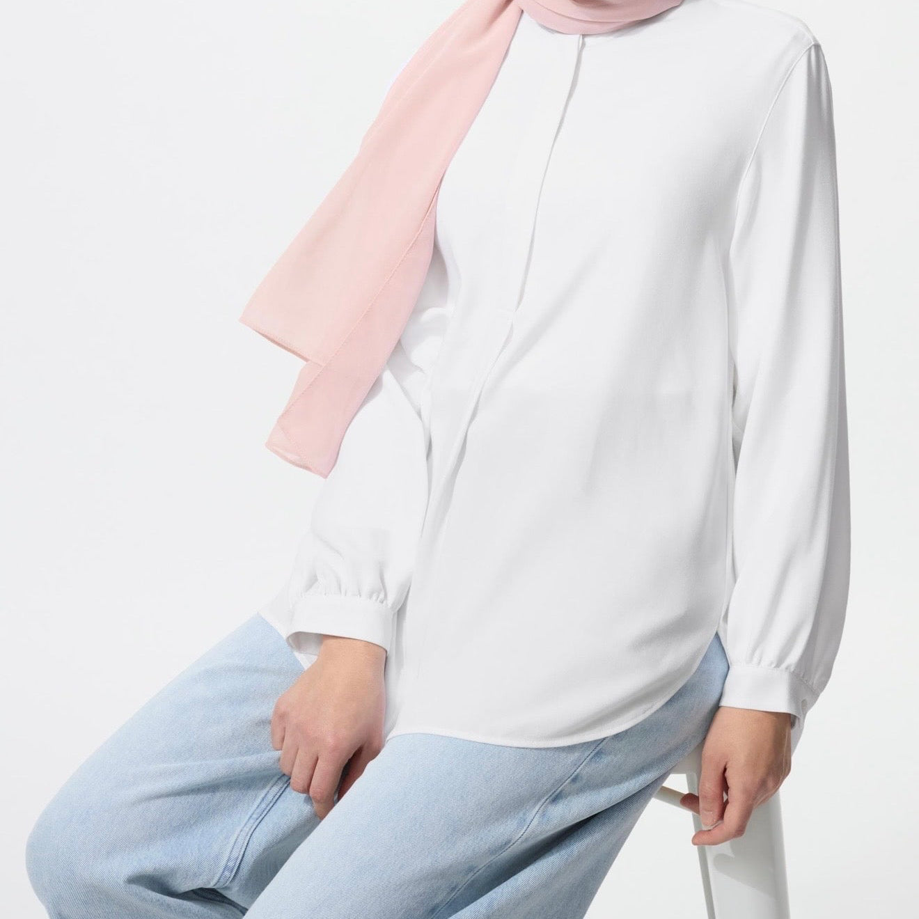 White band collar tunic