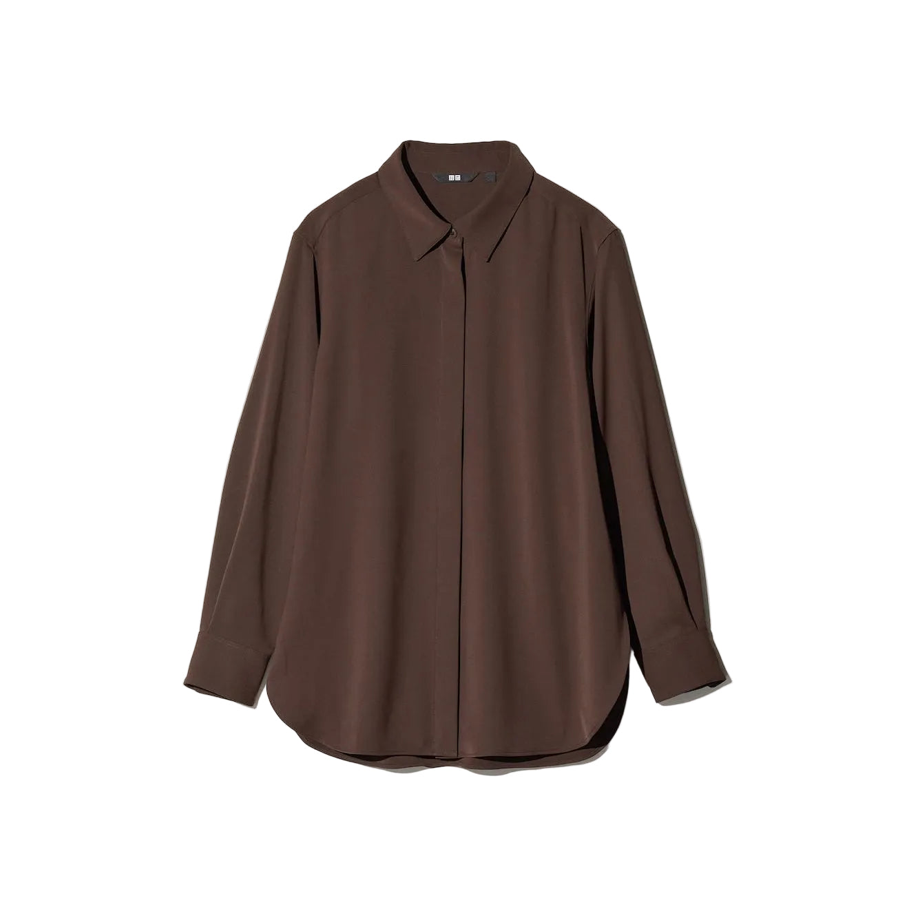 Brown drape long shirt