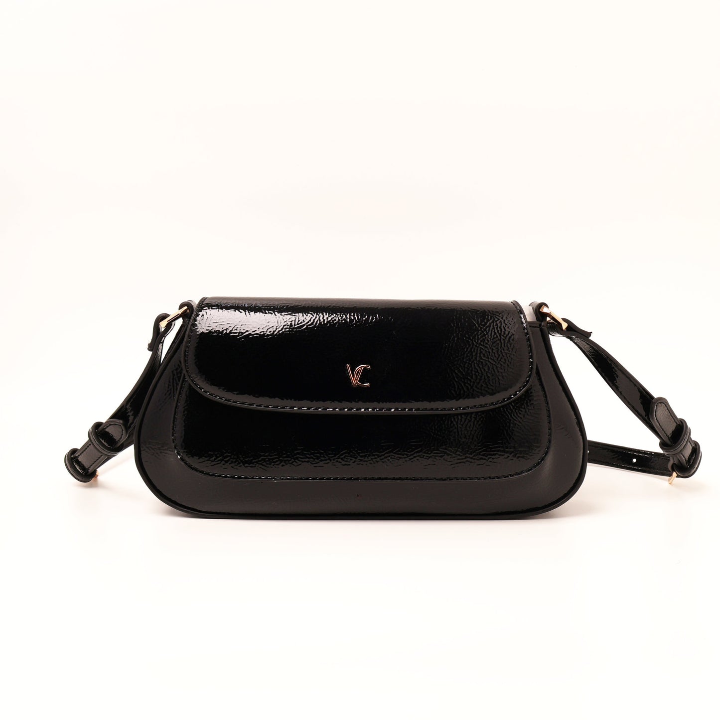 Vincci leather shoulder bag black