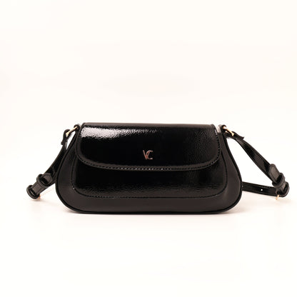 Vincci leather shoulder bag black