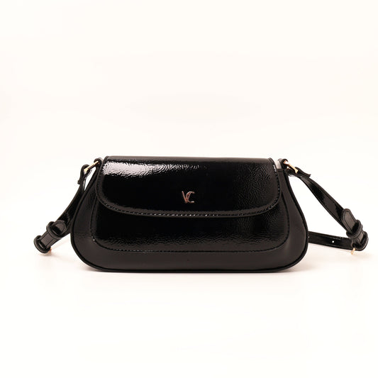 Vincci leather shoulder bag black