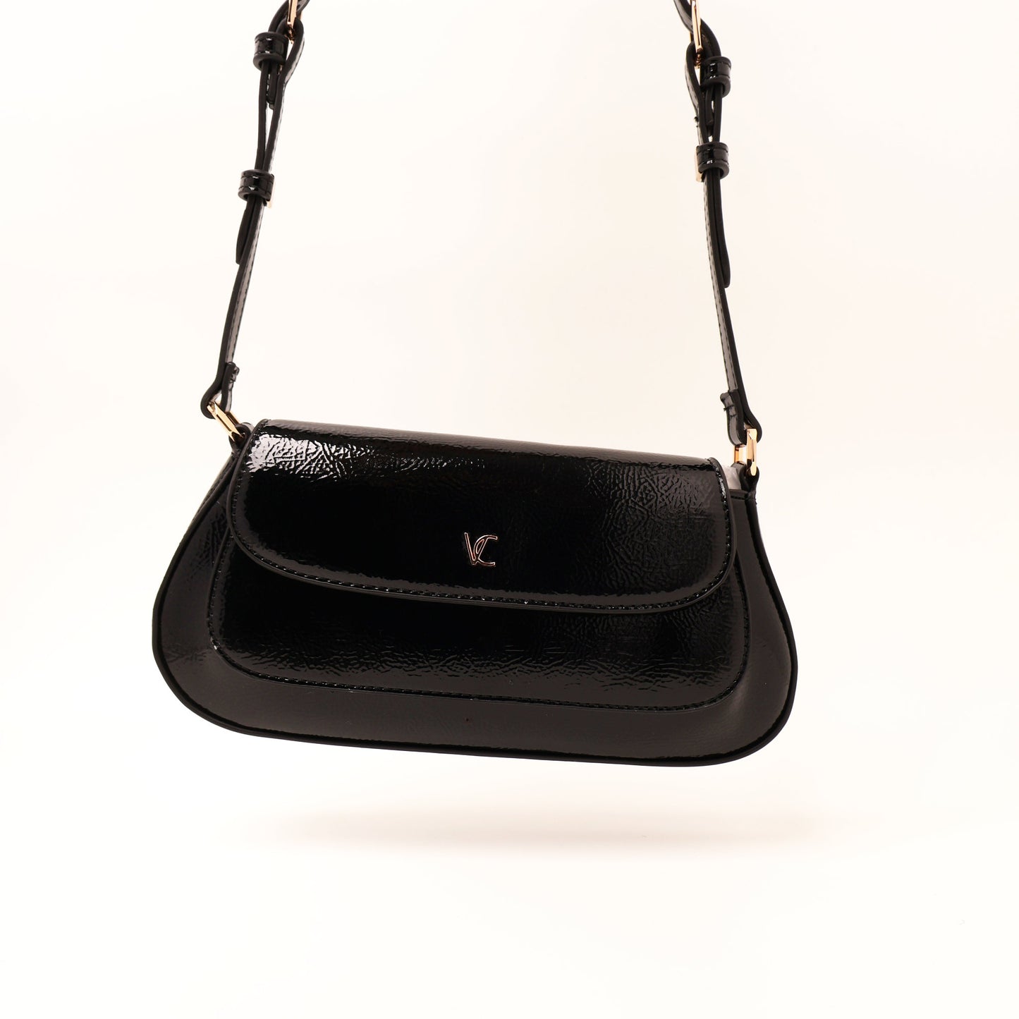 Vincci leather shoulder bag black