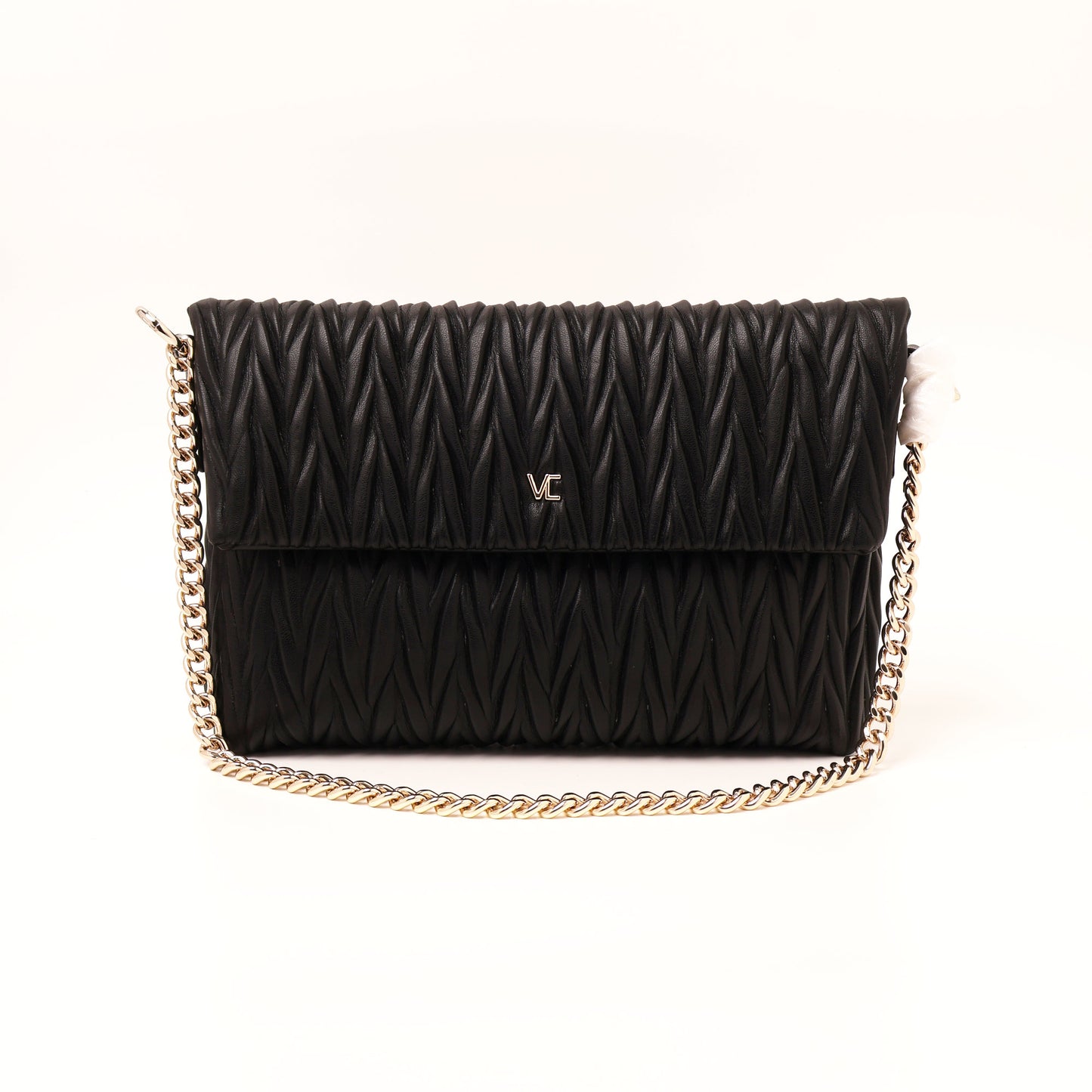 Vincci quilted flap cross body bag black