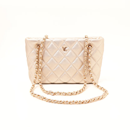 Vincci quilted shoulder bag gold