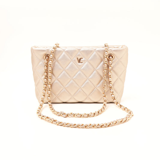 Vincci quilted shoulder bag gold