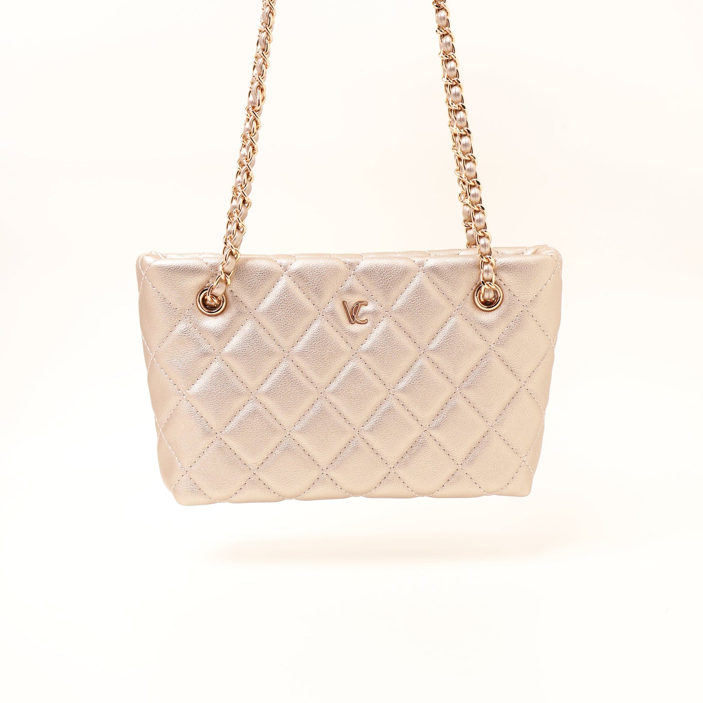 Vincci quilted shoulder bag gold
