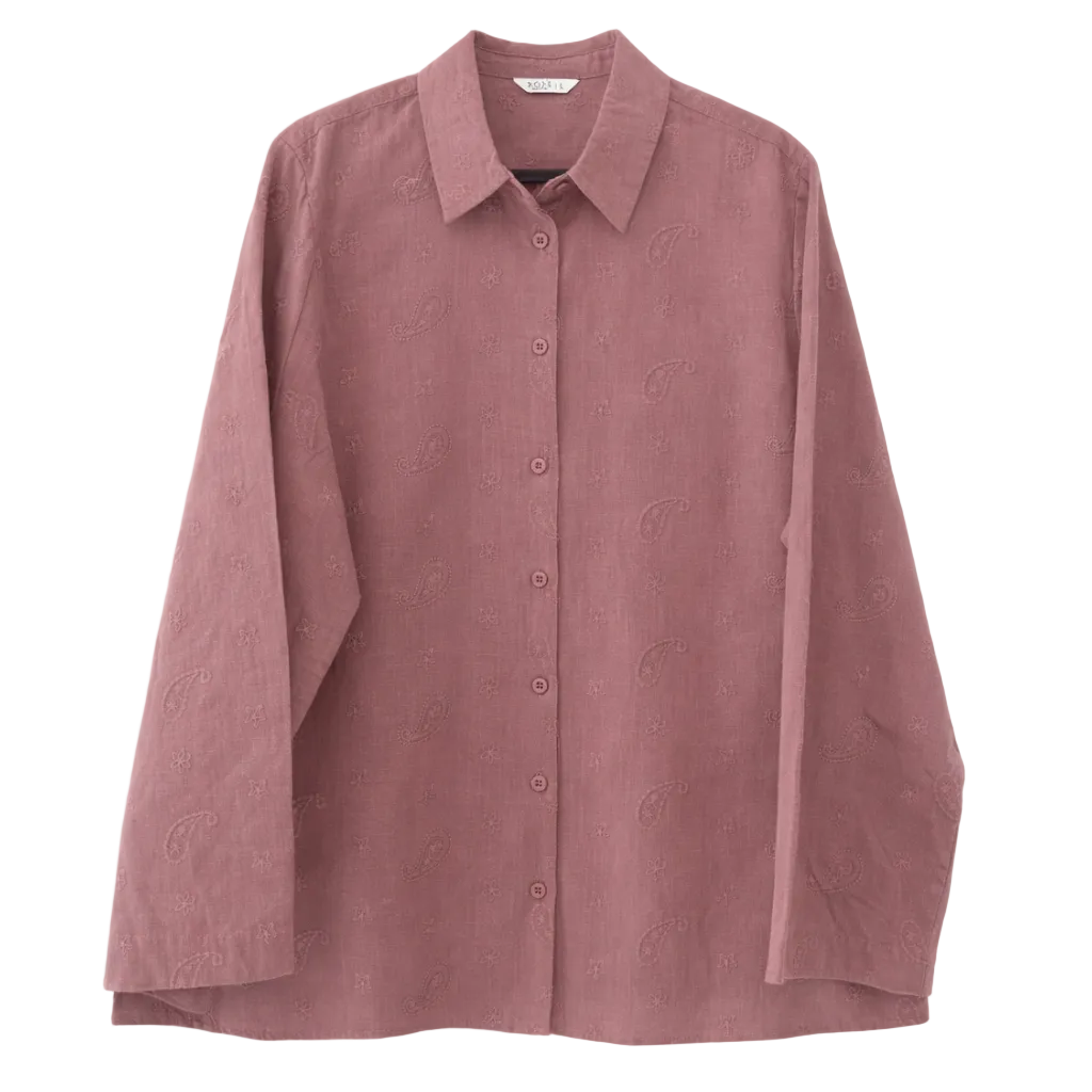 Rope Embroidered Maroon Shirt